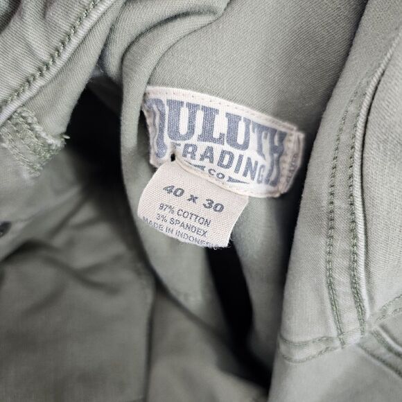 Duluth Trading Co Flex Ballroom Khakis Mens Pants Sz 40x30 Green - Picture 9 of 9